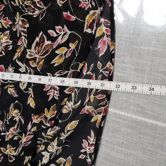 Nwot Caffe Marrakesh Floral Blouse Sheer High Low Hem, Size XL - Picture 9 of 13